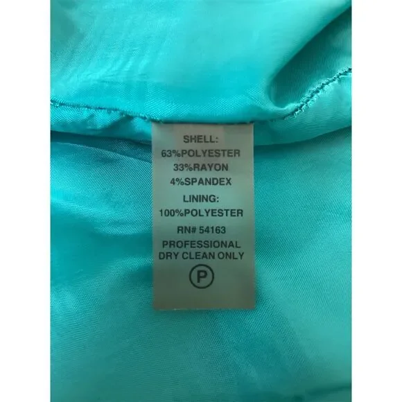 Calvin Klein Women's Teal Blue Sleeveless Sheath Dress Knee Length Size P - Picture 3 of 6